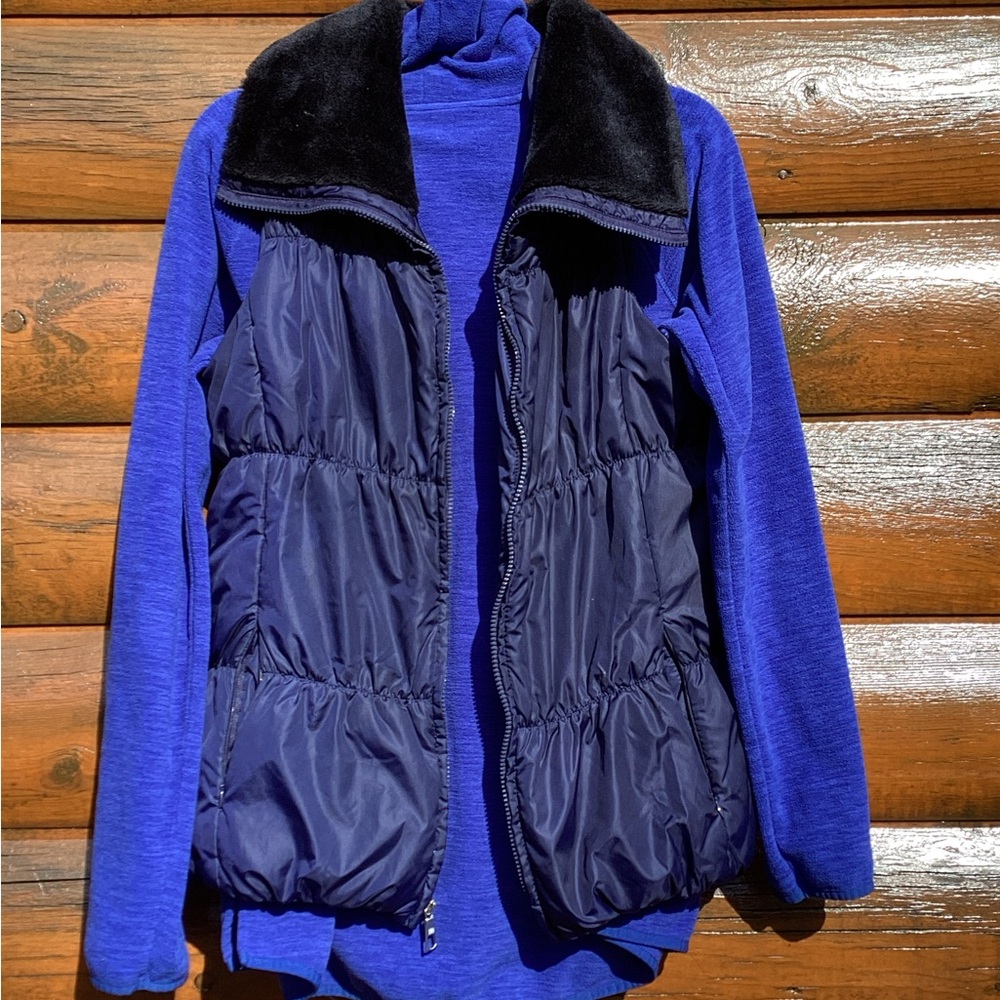 Coldwater Creek Blue & Black Puffer VEST Sz Large